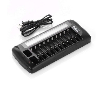 EBL 999, 12 Bay LCD AA AAA 9V Battery Charger